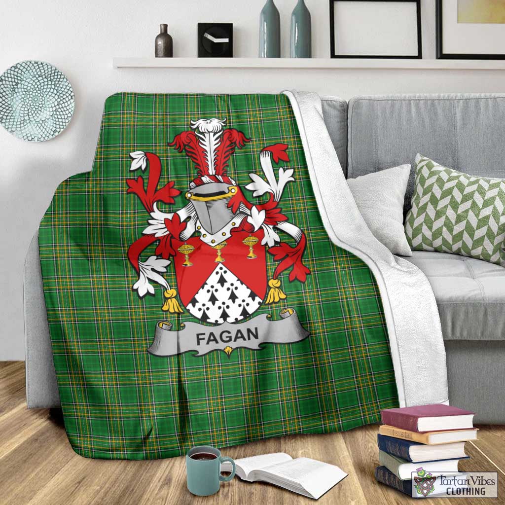 Fagan Irish Clan Tartan Blanket with Coat of Arms - Tartan Vibes Clothing