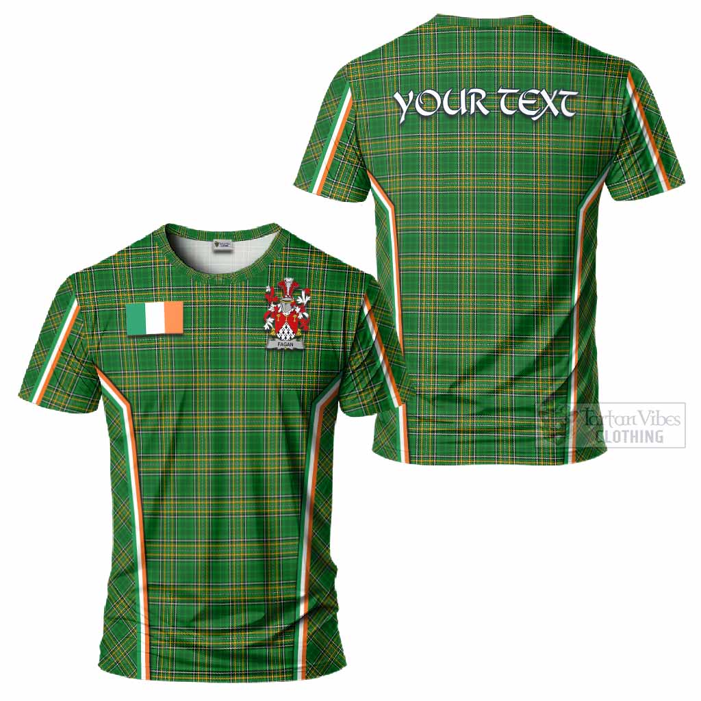 Fagan Irish Clan Coat of Arm Tartan T-Shirt Flag Style