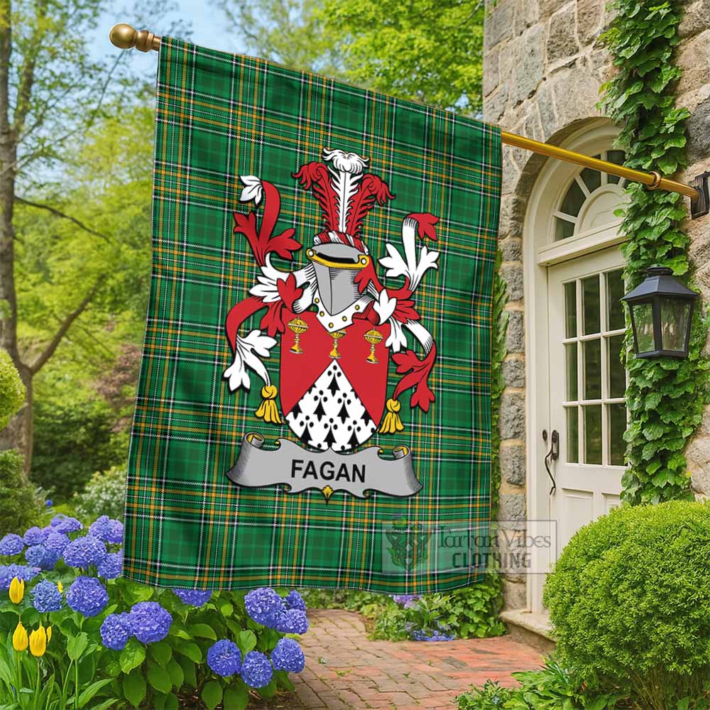 Fagan Irish Clan Tartan Flag with Coat of Arms
