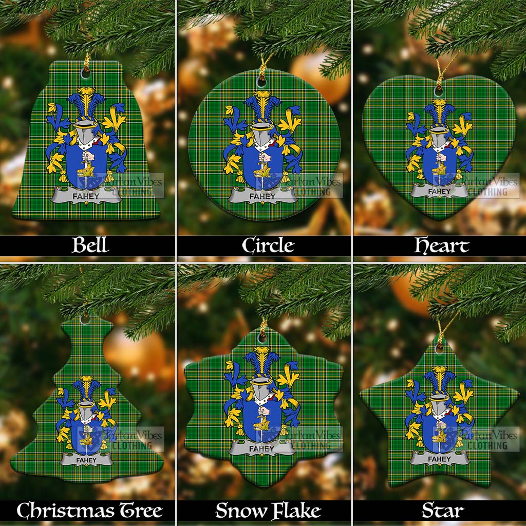 Fahey Irish Clan Tartan Christmas Ceramic Ornament with Coat of Arms Ceramic - Tartan Vibes Clothing