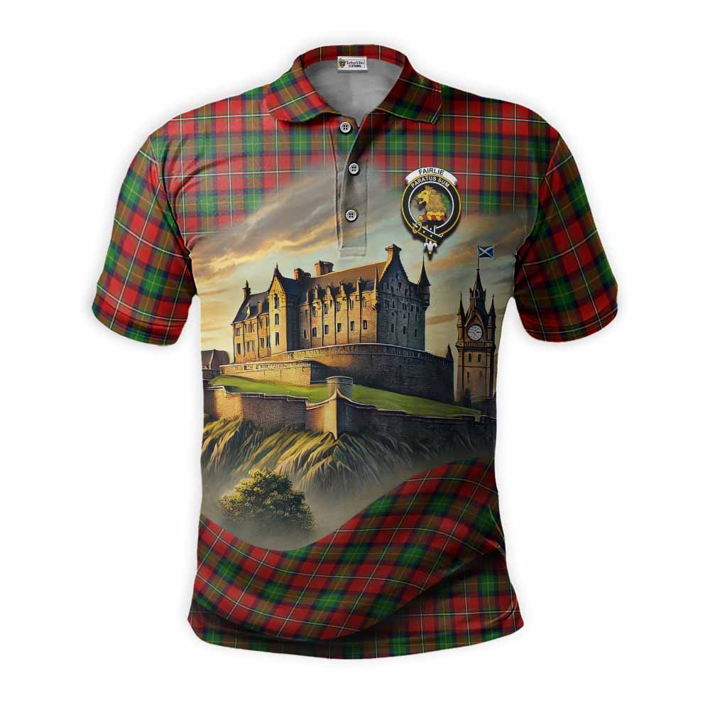 Tartan Vibes Clothing Fairlie Tartan Family Crest Polo Shirt with Scottish Ancient Castle Stype