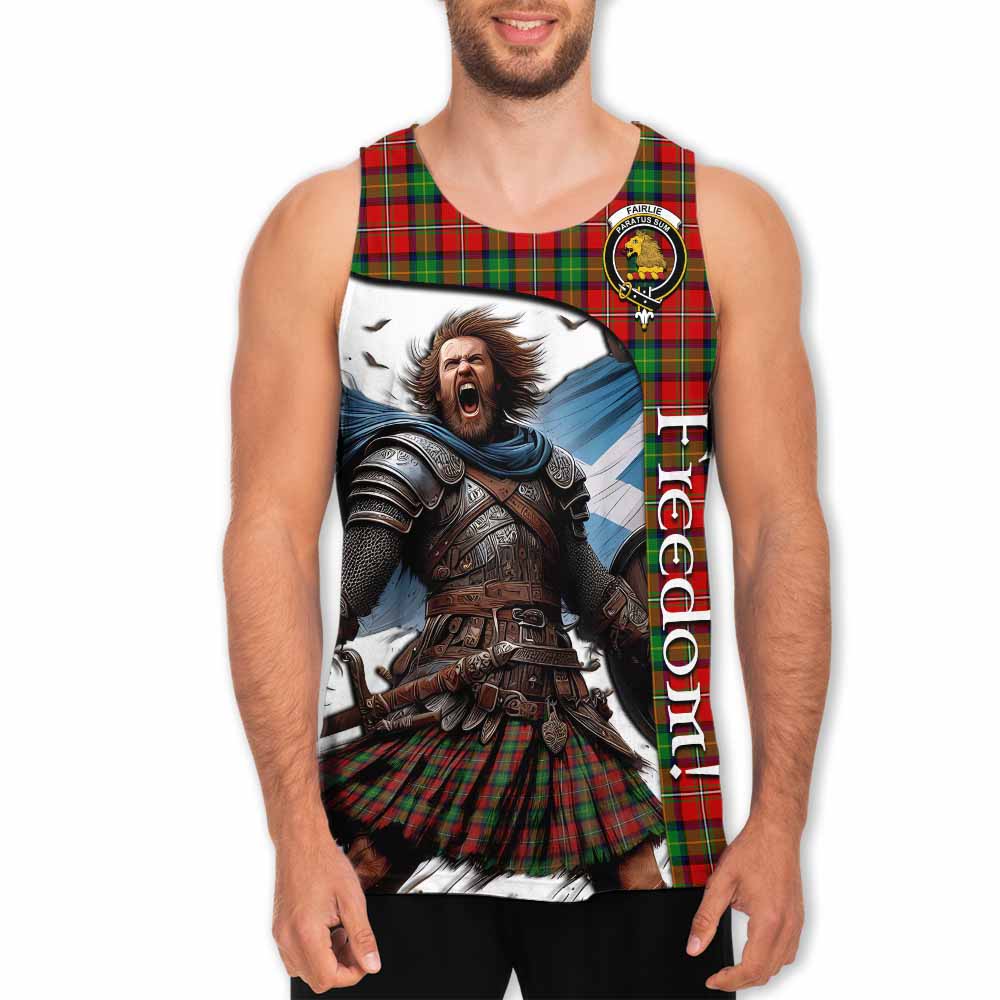 Tartan Vibes Clothing Fairlie Crest Tartan Men's Tank Top Inspired by the Freedom of Scottish Warrior