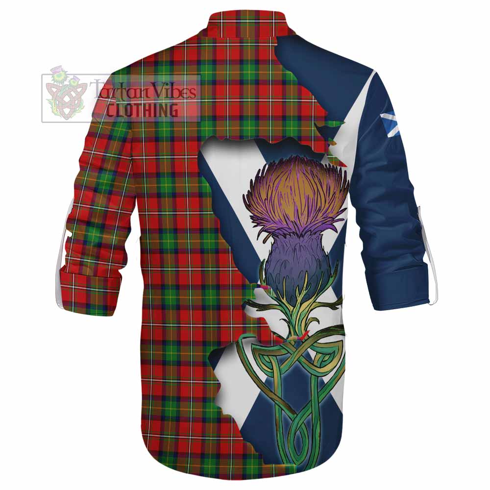 Tartan Vibes Clothing Fairlie Tartan Family Crest Ghillie Kilt Shirt Scottish Thistle Celtic Inspired