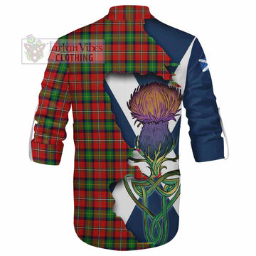 Fairlie Tartan Family Crest Ghillie Kilt Shirt Scottish Thistle Celtic Inspired