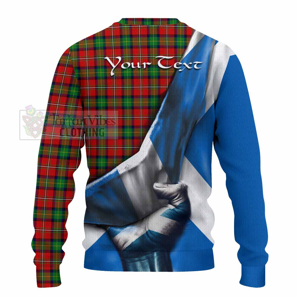 Tartan Vibes Clothing Fairlie Tartan Knitted Sweater with Family Crest Scotland Patriotic Style