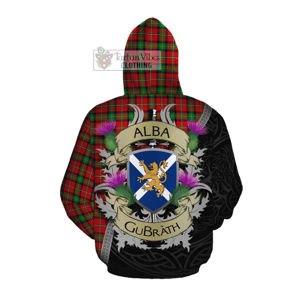 Tartan Vibes Clothing Fairlie Tartan Family Crest Cotton Hoodie Lion Rampant Royal Thistle Shield Celtic Inspired