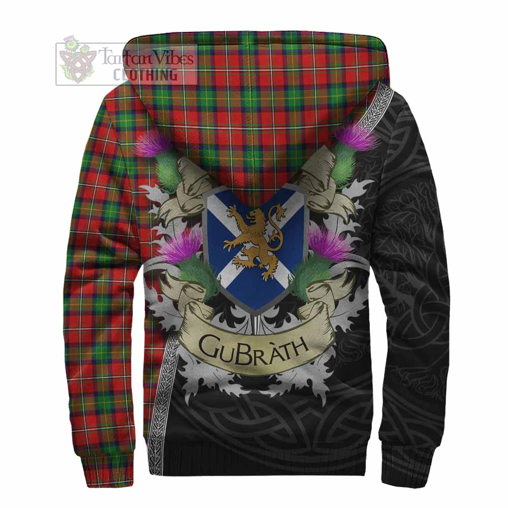 Tartan Vibes Clothing Fairlie Tartan Family Crest Sherpa Hoodie Lion Rampant Royal Thistle Shield Celtic Inspired