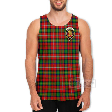 Tartan Vibes Clothing Fairlie Tartan Men's Tank Top with Family Crest and Bearded Skull Holding Bottles of Whiskey