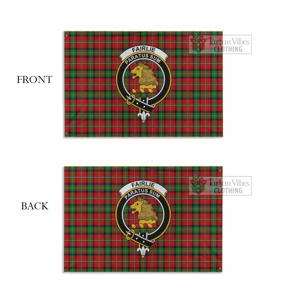 Tartan Vibes Clothing Fairlie Tartan House Flag with Family Crest