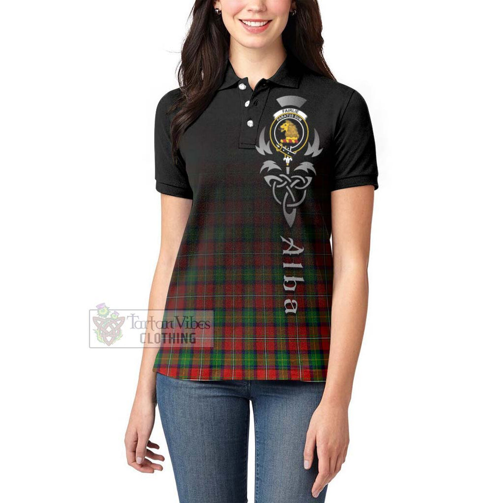 Tartan Vibes Clothing Fairlie Tartan Women's Polo Shirt Featuring Alba Gu Brath Family Crest Celtic Inspired