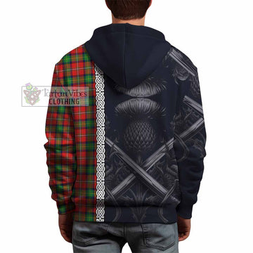 Tartan Vibes Clothing Fairlie Tartan Hoodie with Family Crest Cross Sword Thistle Celtic Vibes