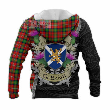 Fairlie Tartan Family Crest Knitted Hoodie Lion Rampant Royal Thistle Shield Celtic Inspired
