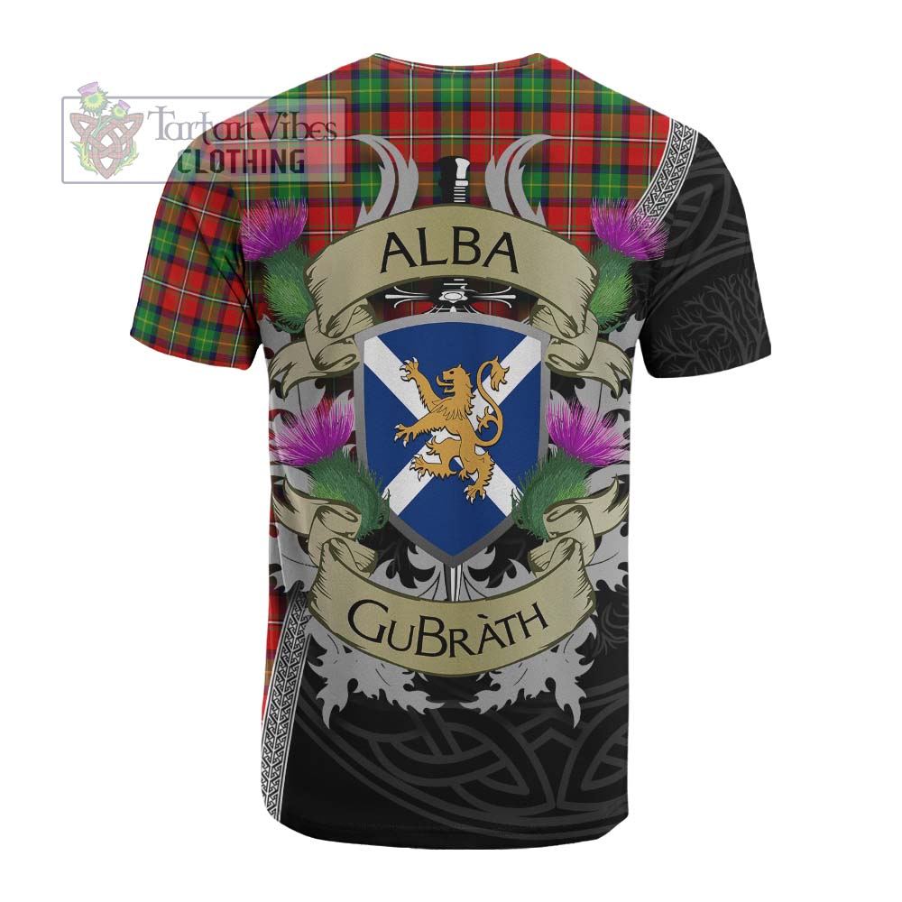 Tartan Vibes Clothing Fairlie Tartan Family Crest Cotton T-shirt Lion Rampant Royal Thistle Shield Celtic Inspired