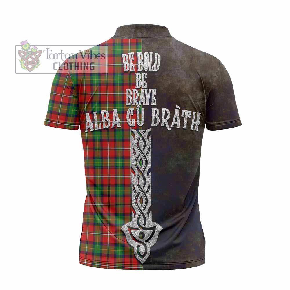 Tartan Vibes Clothing Fairlie Tartan Family Crest Zipper Polo Shirt Alba Gu Brath Be Brave Lion Ancient Style