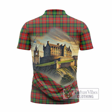 Fairlie Tartan Family Crest Zipper Polo Shirt with Scottish Ancient Castle Style