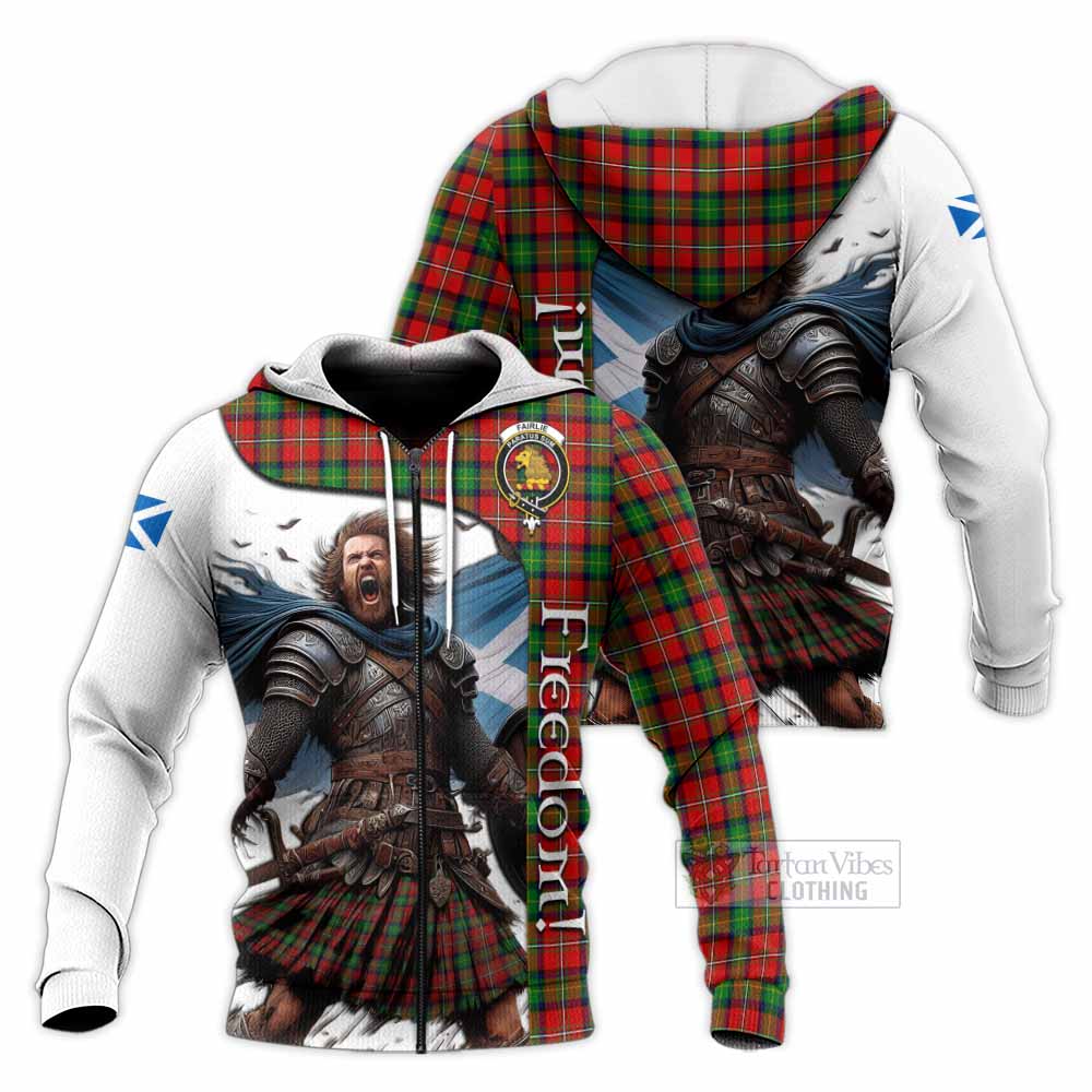 Tartan Vibes Clothing Fairlie Crest Tartan Knitted Hoodie Inspired by the Freedom of Scottish Warrior
