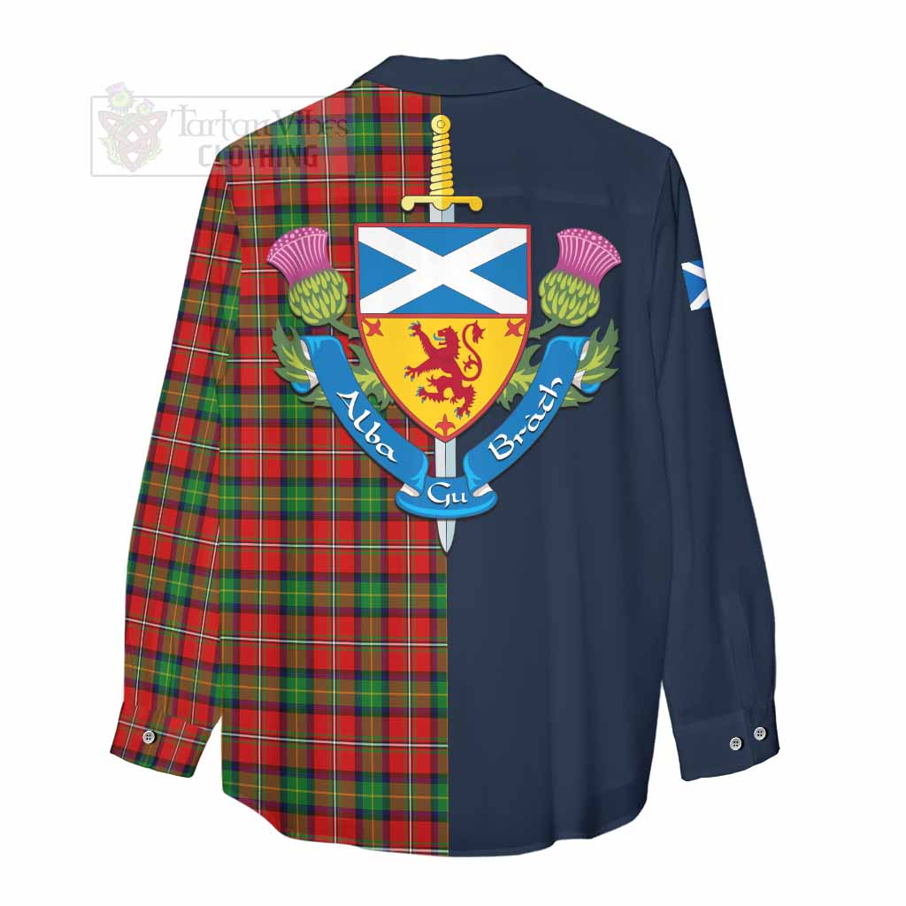Tartan Vibes Clothing Fairlie Tartan Women's Casual Shirt Alba with Scottish Lion Royal Arm Half Style
