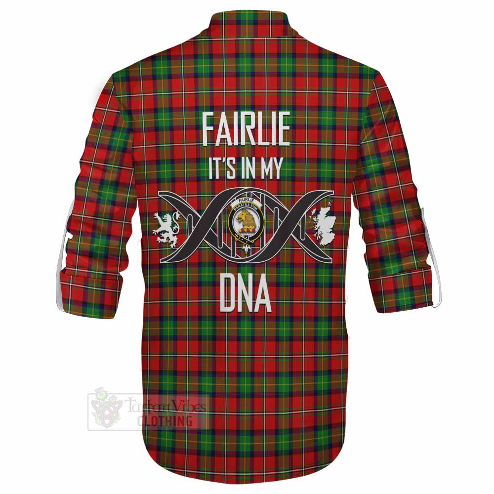 Tartan Vibes Clothing Fairlie Tartan Ghillie Kilt Shirt with Family Crest DNA In Me Style