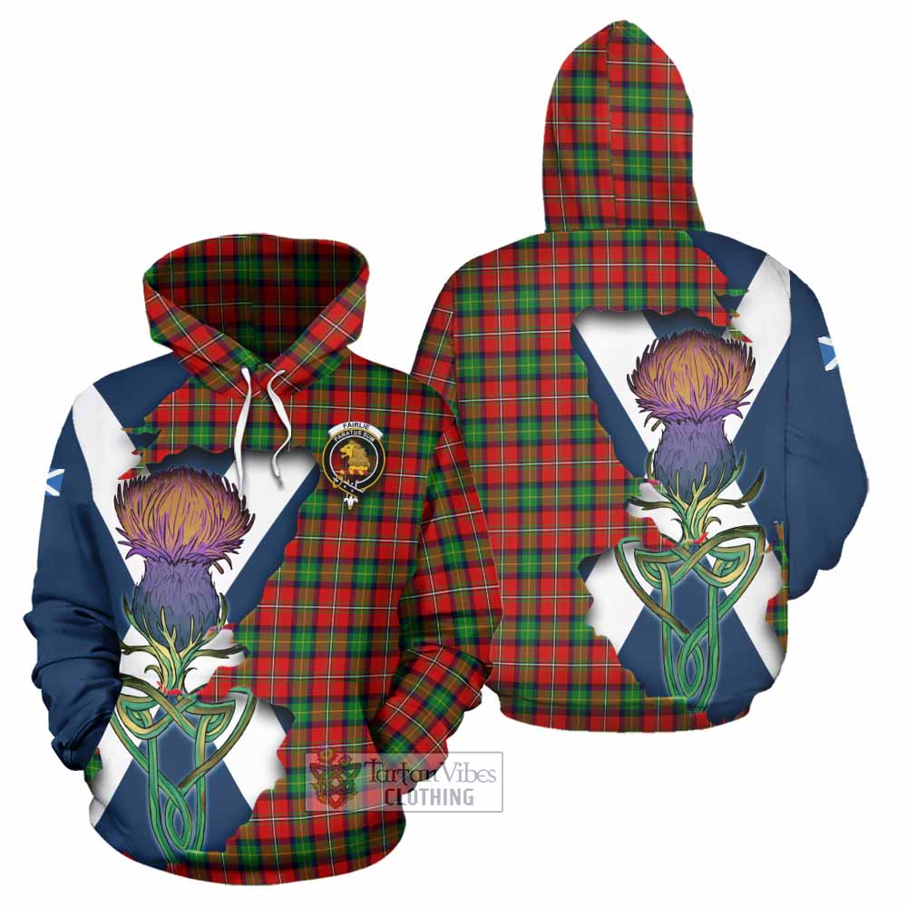 Tartan Vibes Clothing Fairlie Tartan Family Crest Hoodie Scottish Thistle Celtic Inspired