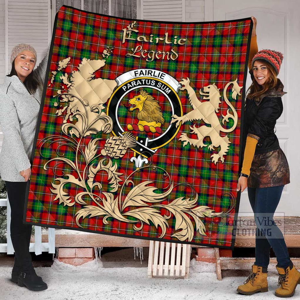 Tartan Vibes Clothing Fairlie Tartan Quilt with Family Crest and Scottish Symbol Style