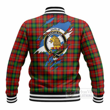Fairlie Clan Crest In Me Tartan Baseball Jacket Scotland Flag Style