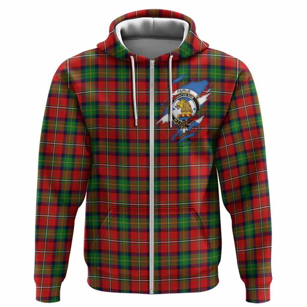 Fairlie Clan Crest In Me Tartan Hoodie Scotland Flag Style
