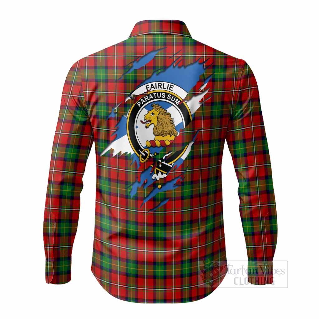 Fairlie Clan Crest In Me Tartan Long Sleeve Button Shirts Scotland Flag Style