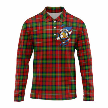 Fairlie Clan Crest In Me Tartan Long Sleeve Polo Shirt Scotland Flag Style