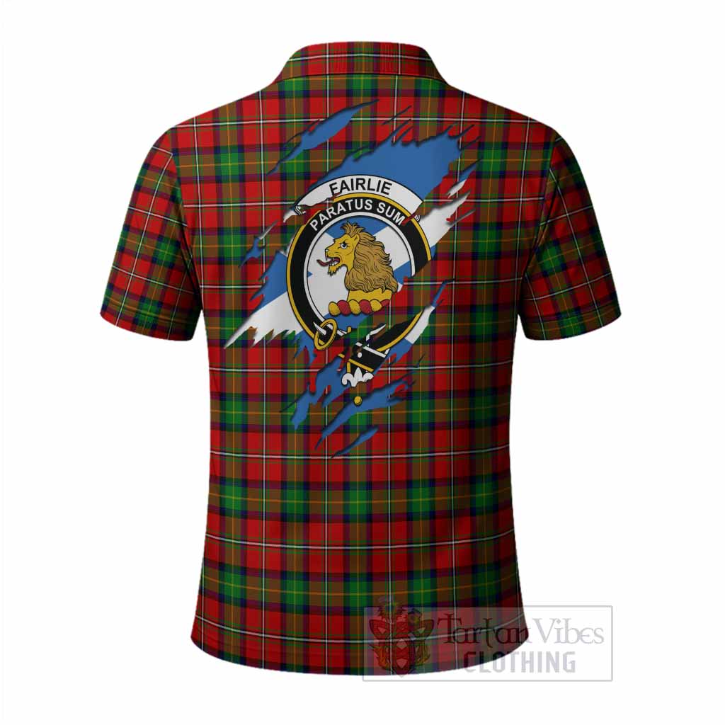 Fairlie Clan Crest In Me Tartan Polo Shirt Scotland Flag Style