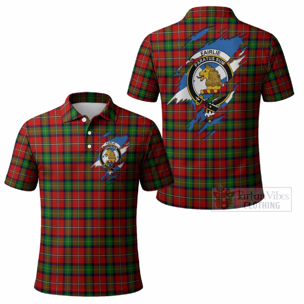 Fairlie Clan Crest In Me Tartan Polo Shirt Scotland Flag Style