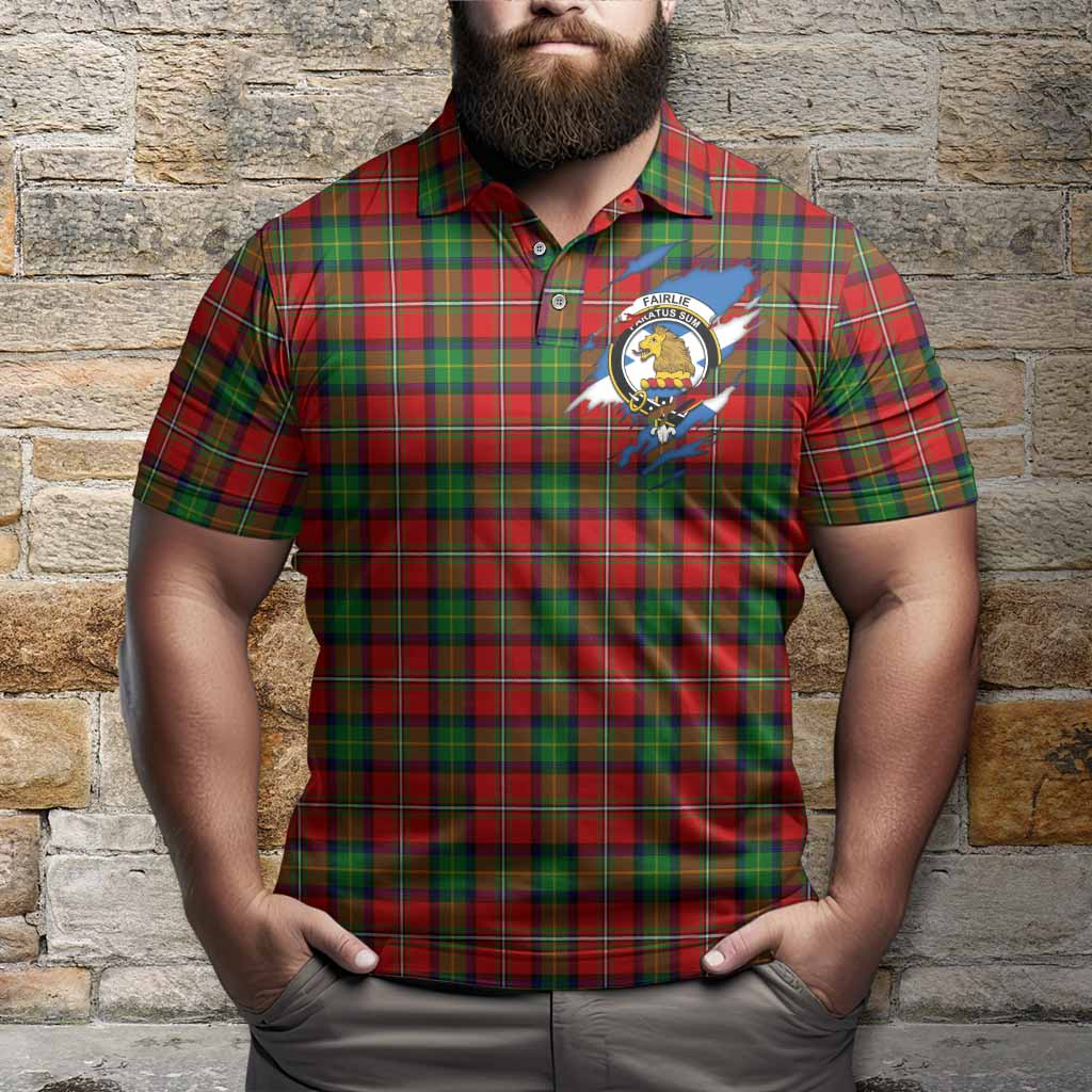 Fairlie Clan Crest In Me Tartan Polo Shirt Scotland Flag Style