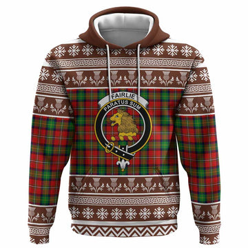 Fairlie Clan Tartan Christmas Hoodie with Family Crest