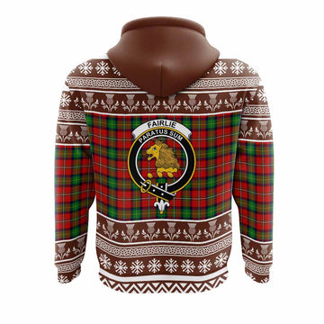 Fairlie Clan Tartan Christmas Hoodie with Family Crest