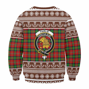 Fairlie Clan Tartan Christmas Sweatshirt with Family Crest