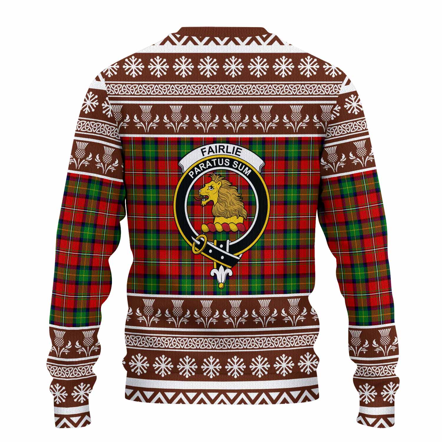 Fairlie Clan Tartan Christmas Ugly Sweater with Family Crest - Tartan Vibes Clothing