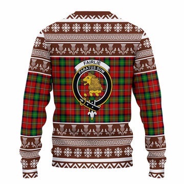 Fairlie Clan Tartan Christmas Ugly Sweater with Family Crest