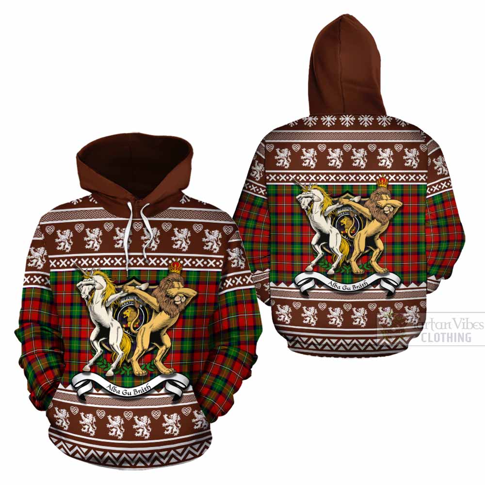 Fairlie Clan Tartan Crest Christmas Cotton Hoodie Coat of Arms Funny Style - Tartan Vibes Clothing