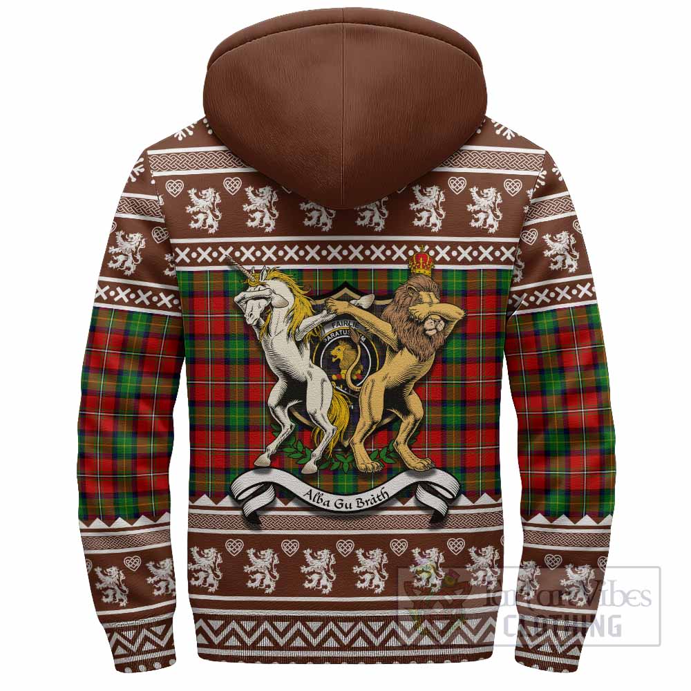 Fairlie Clan Tartan Crest Christmas Fleece Hoodie Coat of Arms Funny Style - Tartan Vibes Clothing