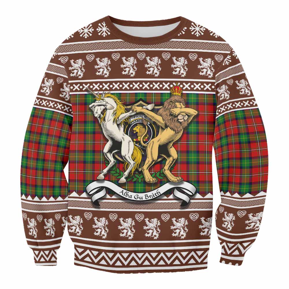 Fairlie Clan Tartan Crest Christmas Sweatshirt Coat of Arms Funny Style - Tartan Vibes Clothing