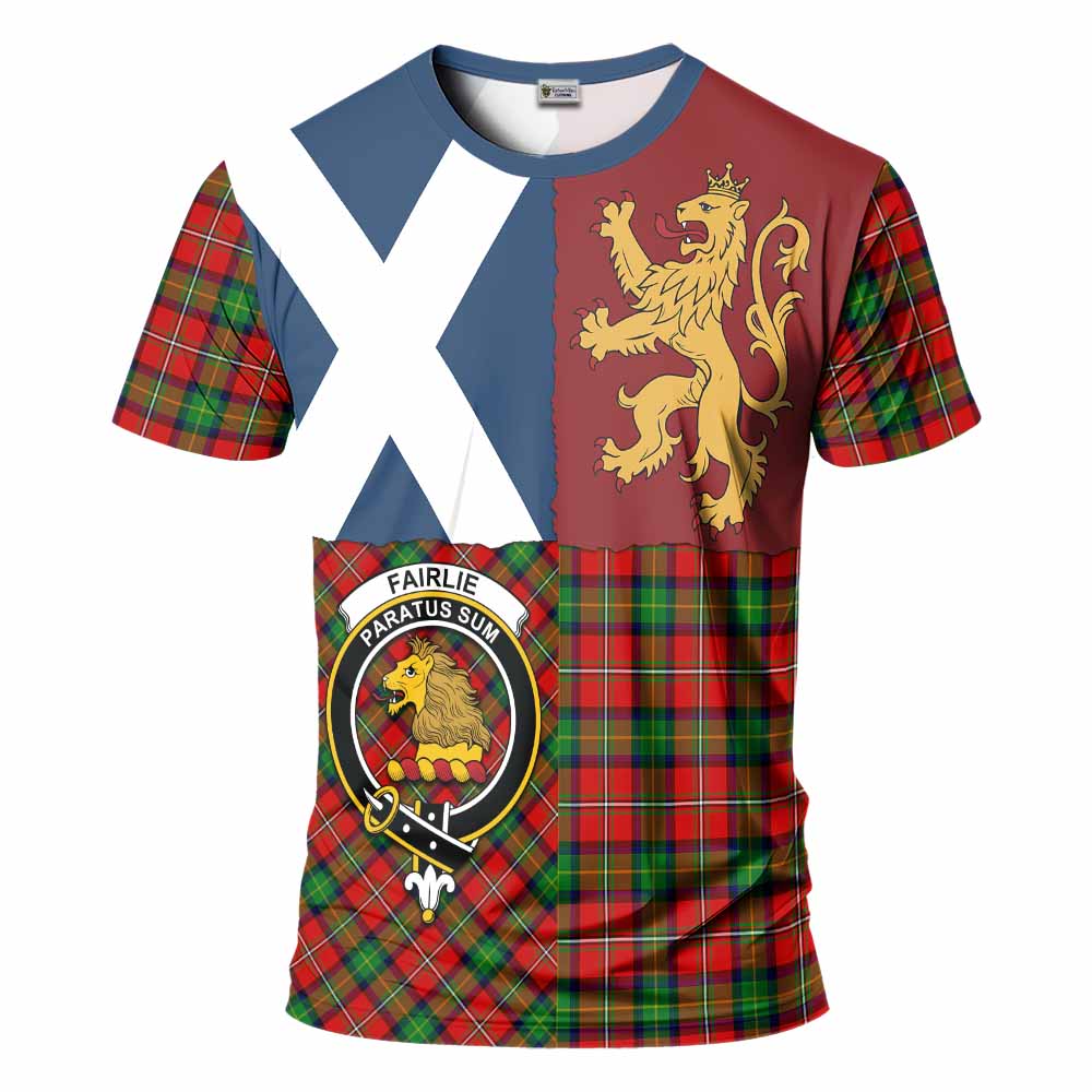 Fairlie Crest Tartan T-Shirt with Lion Rampant Saltire Style