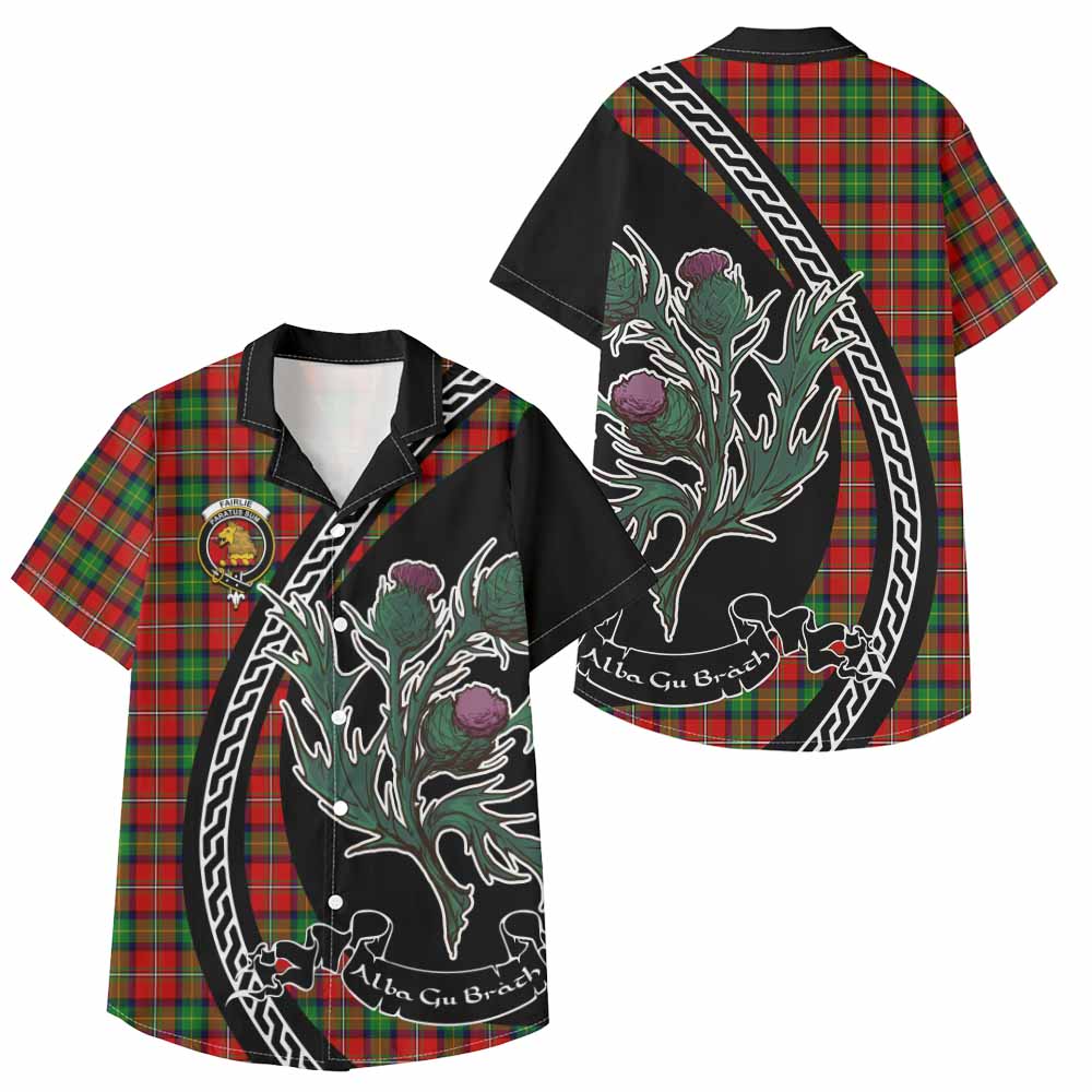 Fairlie Family Crest Tartan Kid Hawaiian Shirt Alba Thistle Inspired - Tartan Vibes Clothing