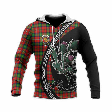 Fairlie Family Crest Tartan Knitted Hoodie Alba Thistle Inspired