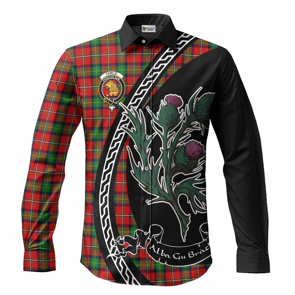 Fairlie Family Crest Tartan Long Sleeve Button Shirts Alba Thistle Inspired - Tartan Vibes Clothing