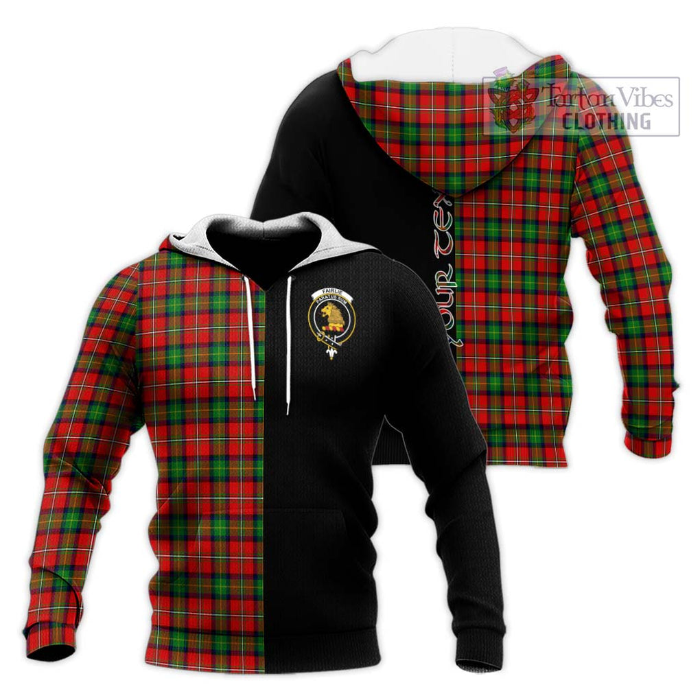 Fairlie Tartan Knitted Hoodie with Family Crest and Half Of Me Style Unisex Knitted Pullover Hoodie - Tartanvibesclothing Shop