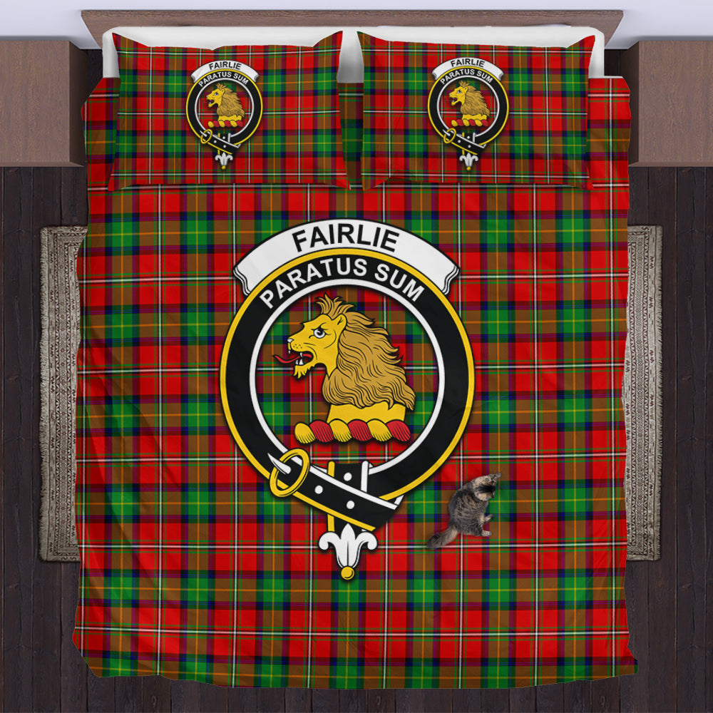 Fairlie Tartan Bedding Set with Family Crest US Bedding Set - Tartan Vibes Clothing
