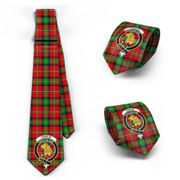 Fairlie Tartan Classic Necktie with Family Crest