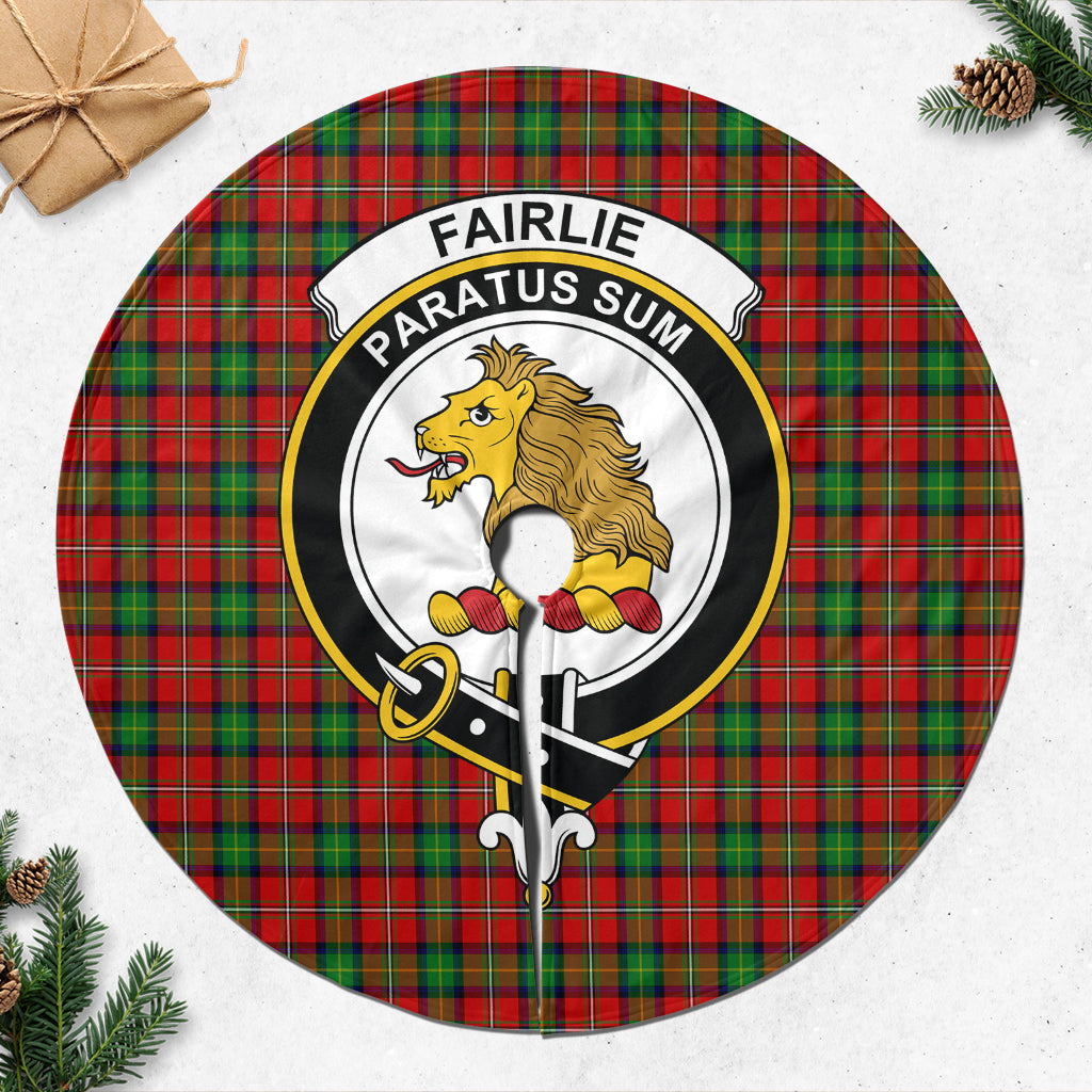 Fairlie Modern Tartan Christmas Tree Skirt with Family Crest - Tartanvibesclothing