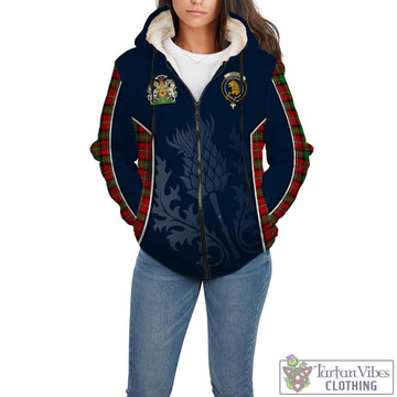 Fairlie Modern Tartan Sherpa Hoodie with Family Crest and Scottish Thistle Vibes Sport Style
