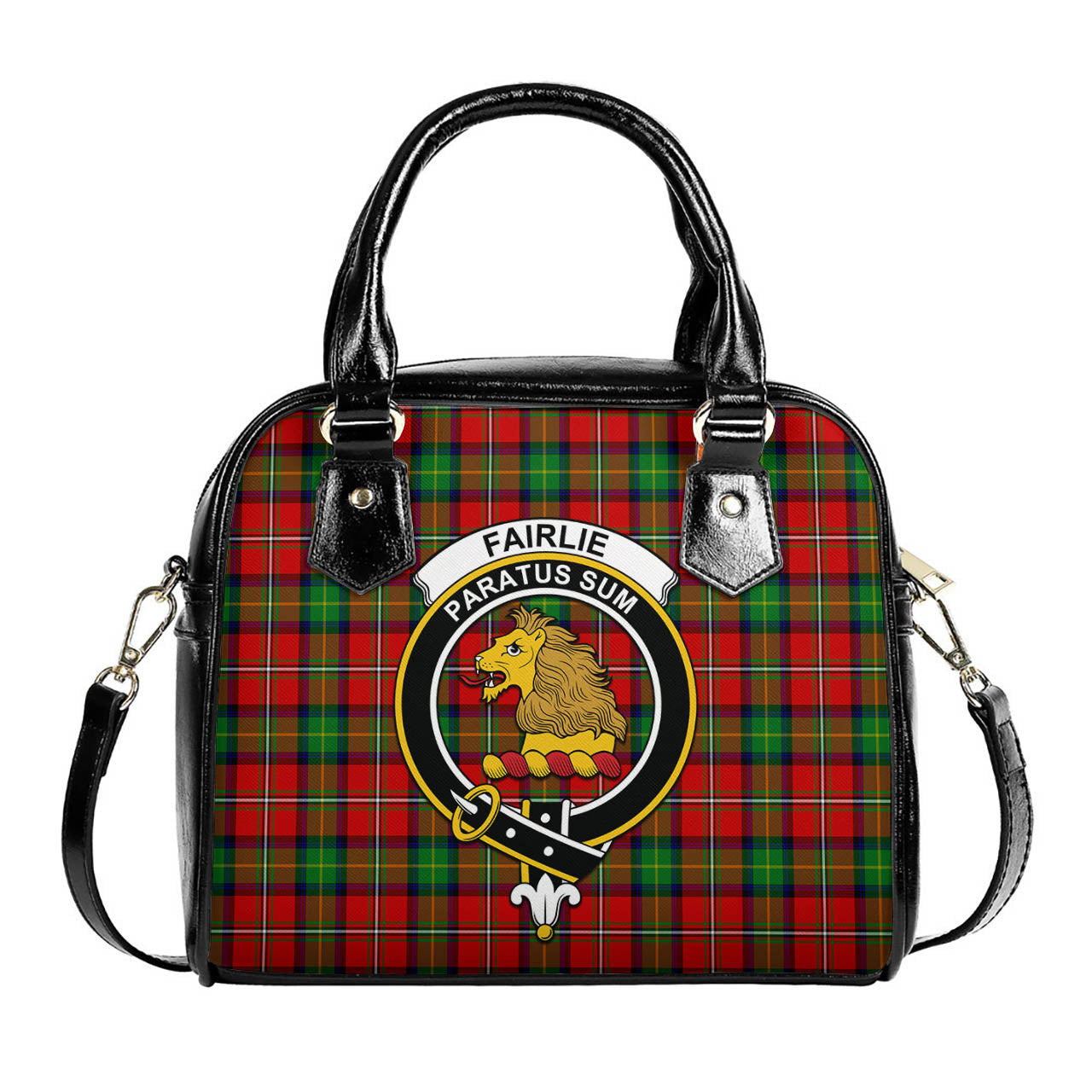 Fairlie Modern Tartan Shoulder Handbags with Family Crest One Size 6*25*22 cm - Tartanvibesclothing