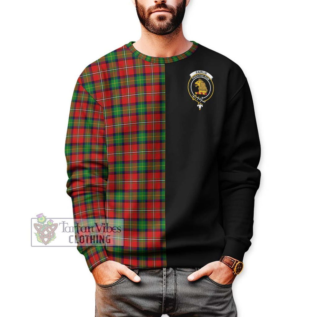 Fairlie Tartan Sweatshirt with Family Crest and Half Of Me Style Unisex - Tartanvibesclothing Shop
